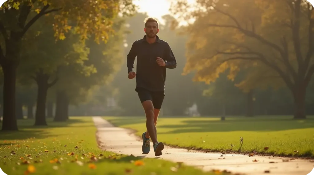 a man walking in park 